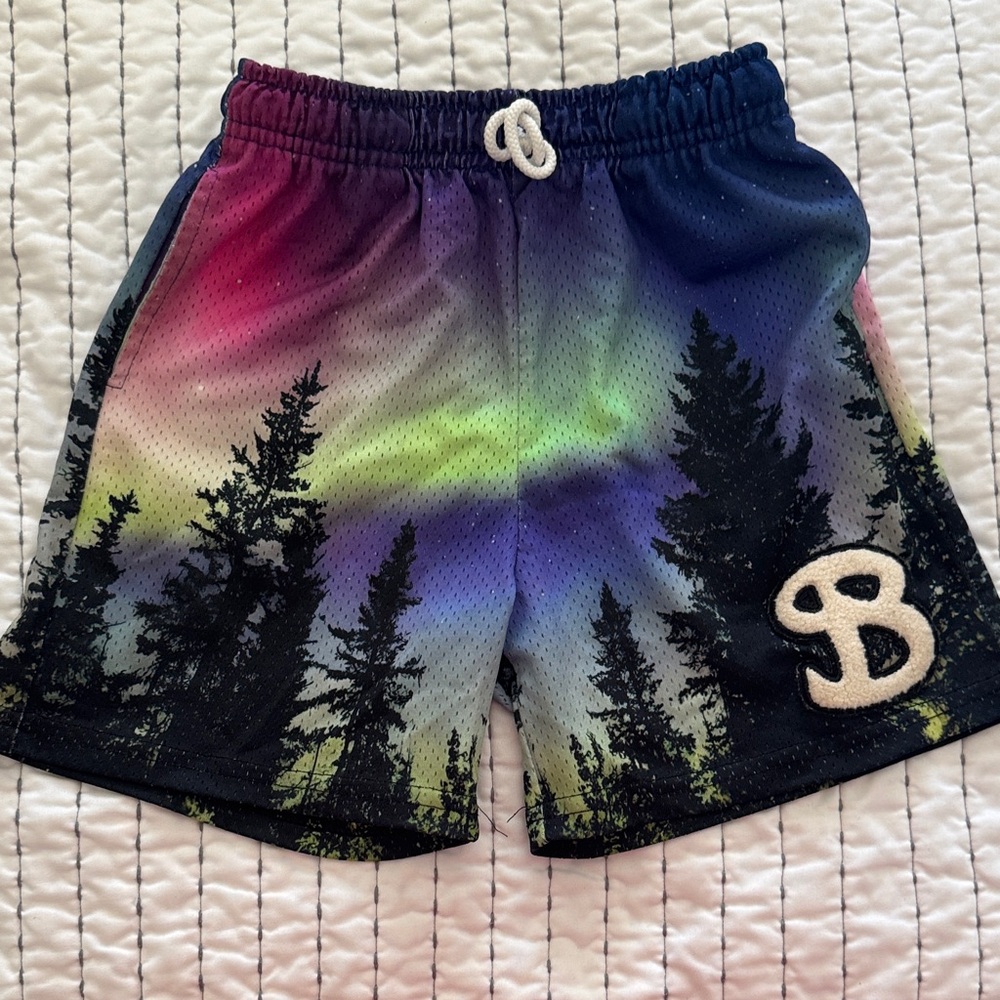Colorful Forest Print Kids Shorts